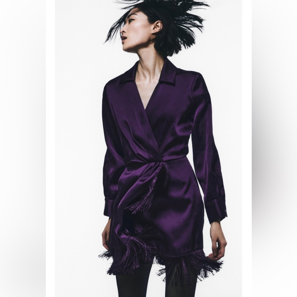 Zara Purple Satin Mini Dress
